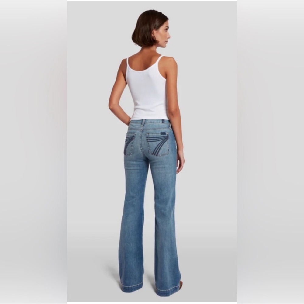 7 For All Mankind Medium Blue Wide Leg Jeans